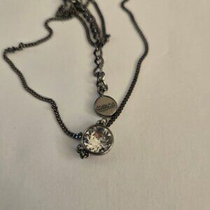 Givenchy gunmetal necklace with crystal swarovski